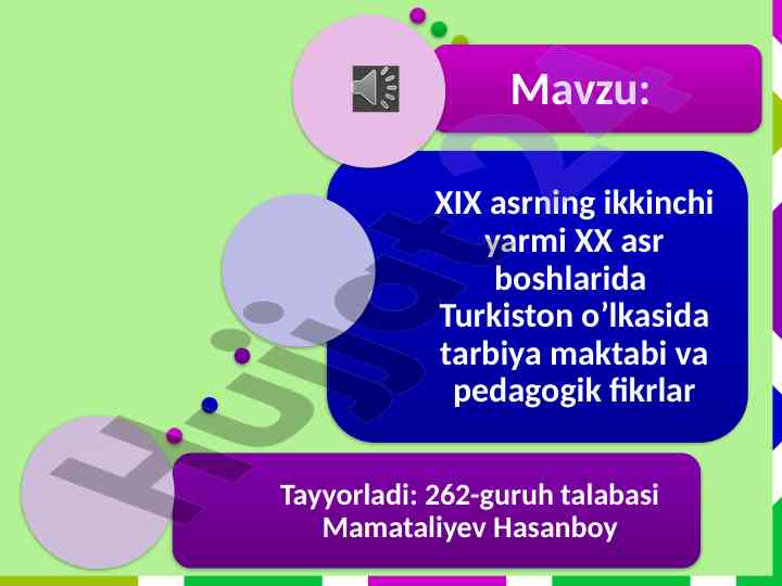 Xix asr turkistondagi diniy maktablar taqdimoti