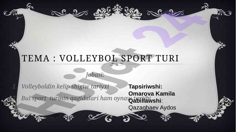 Voleybol sport turi tarihi va qoidalari