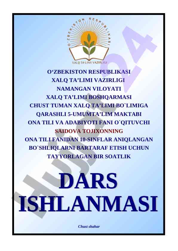 Nutq uslublari dars ishlanmasi