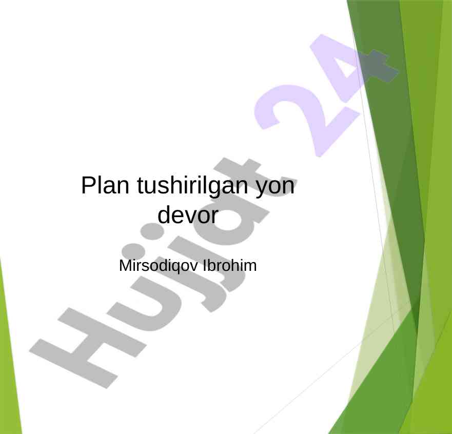 Tushirilgan yon devor perspektivasi bilan yurish