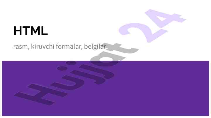 Html rasm va kiruvchi formalar bilan ishlash