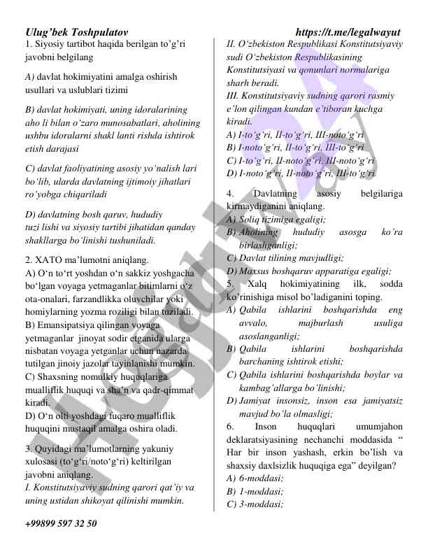 Siyosiy tartibot va voyaga yetmaganlar huquqlari
