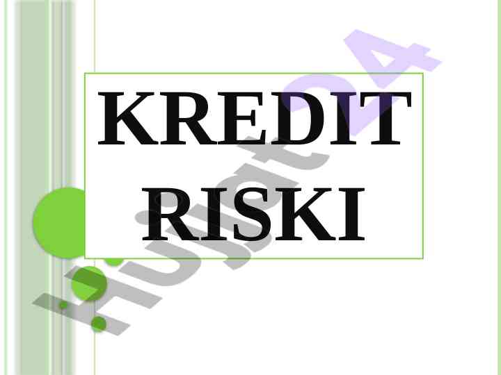 Kredit riski mavzusi bo'yicha tahlil