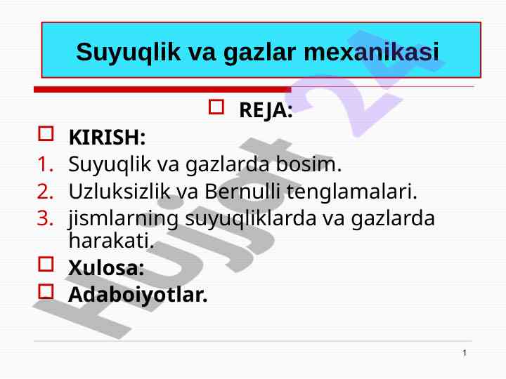 Suyuqlik va gazlar mexanikasi