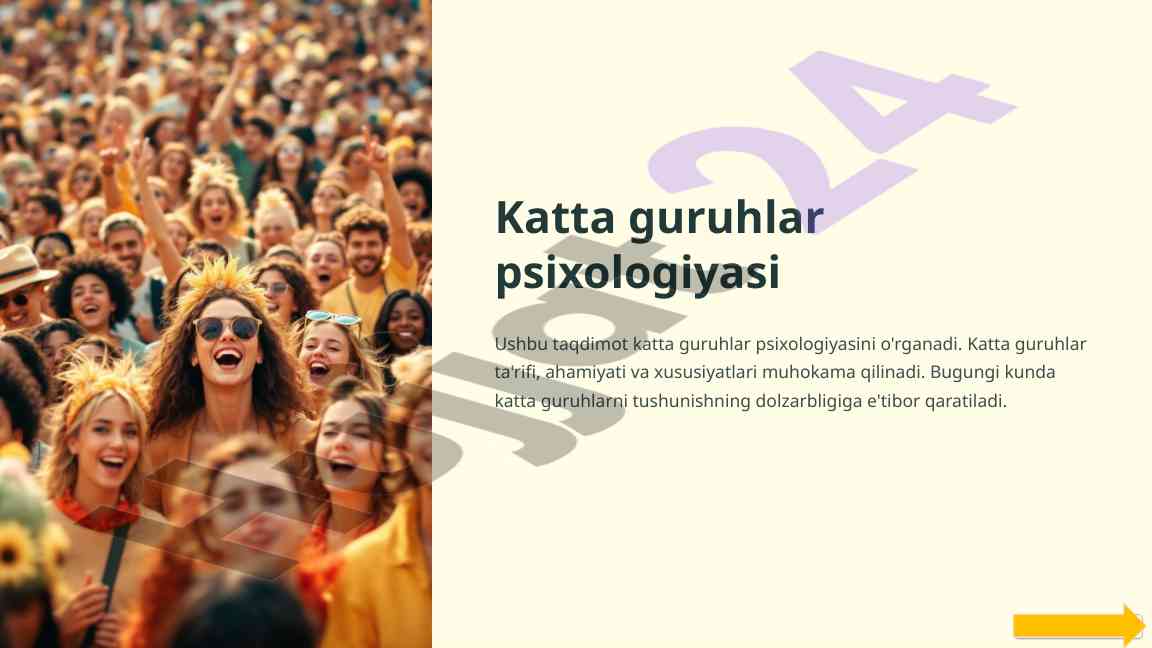 Katta guruhlar psixologiyasi taqdimoti