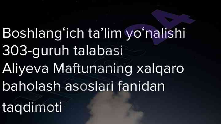 Talis xalqaro baholash dasturi mavzusi