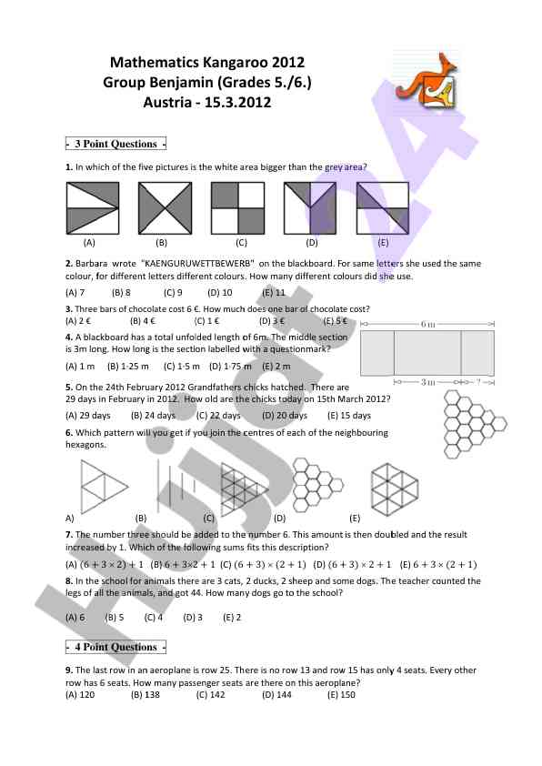 Math test questions and answers overview