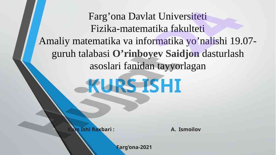 C# dasturlash tilida dialog oynalari bilan dastur tuzish
