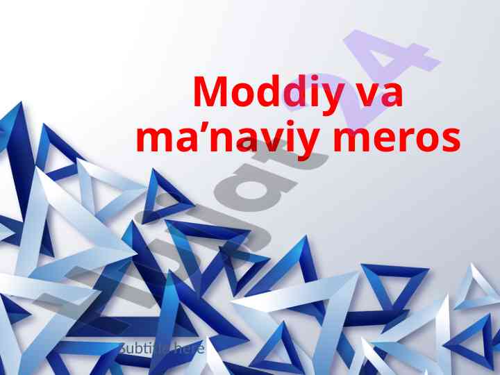 Moddiy va ma’naviy meros to‘g‘risida o‘quv qo‘llanma