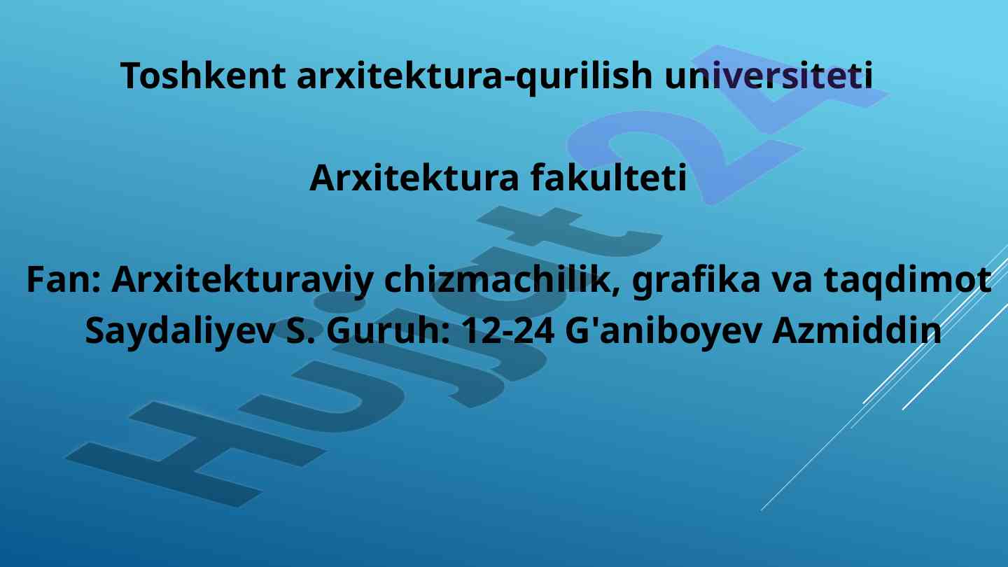 To‘r usuli bilan obyektlarni perspektiv tasviri