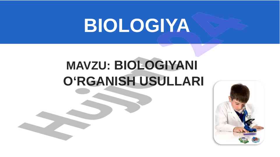 Biologiyani organiques usullari haqida ma'lumotlar