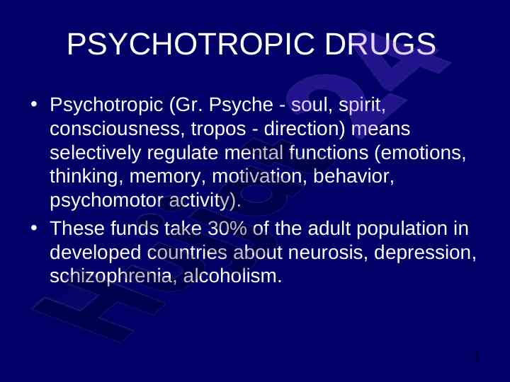 Psychotropic drugs and their historical development