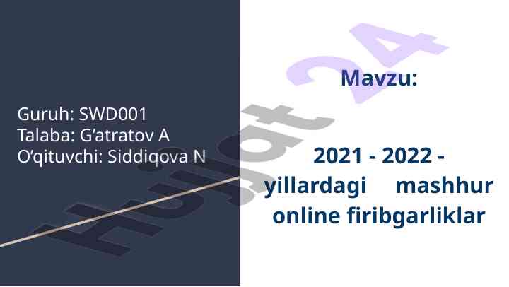2021-2022 yillardagi online firibgarliklar tahlili