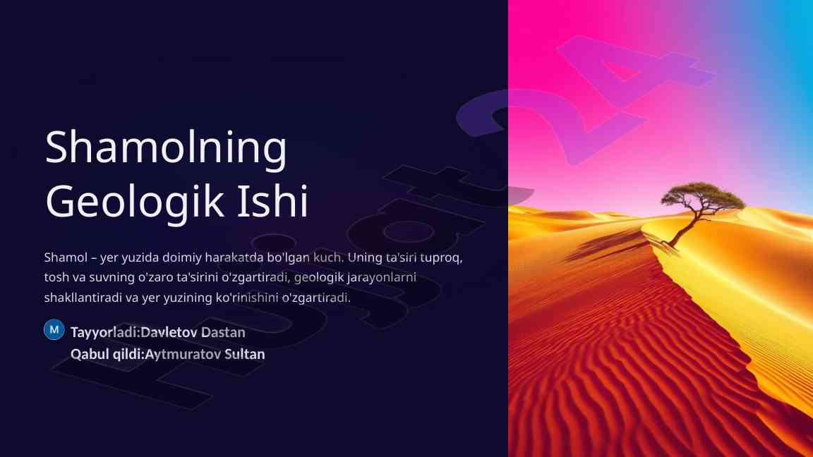 Shamolning geologik ta'siri va uning o'simliklarga