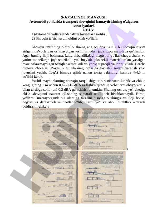 Avtomobil yollarida transport shovqinini kamaytirish