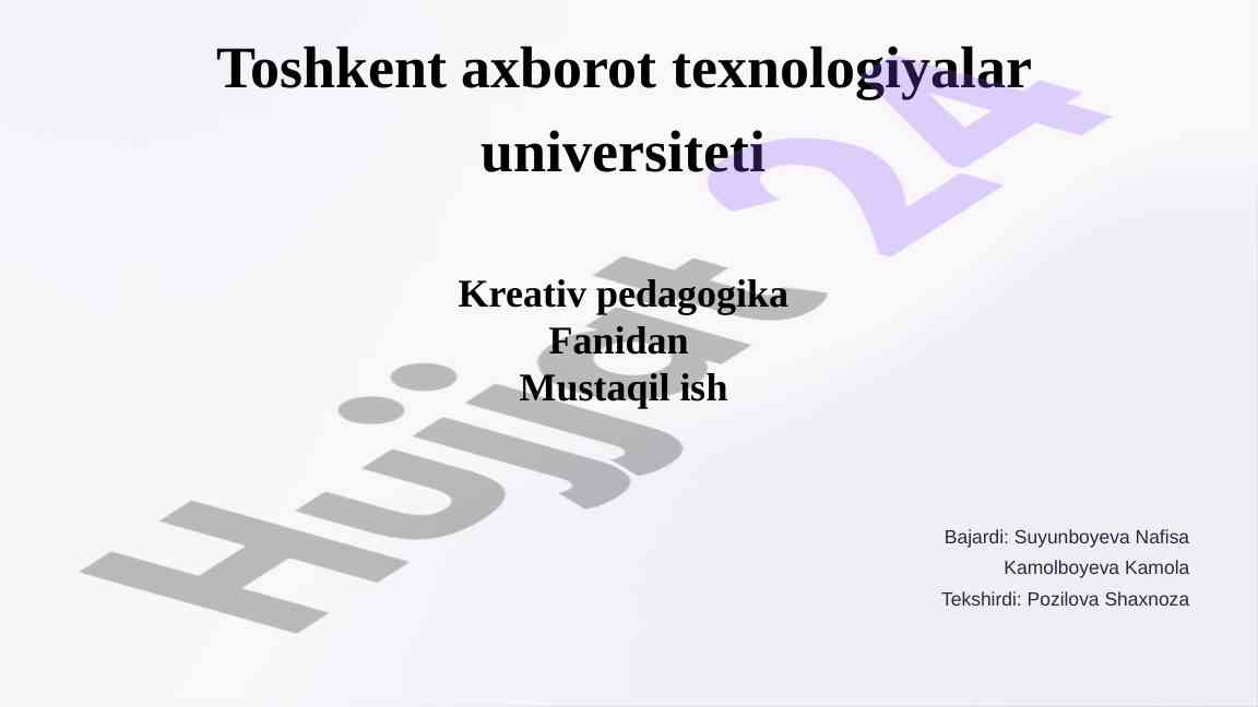 Kreativ qobiliyatlarni shakllantirish kasb-hunar ta'limida