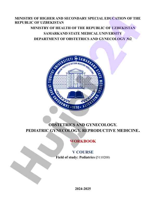 Obstetrics and gynecology workbook v course pediatrics