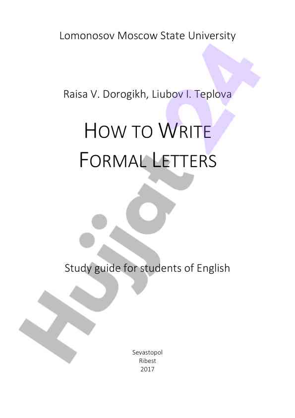 How to write formal letters study guide