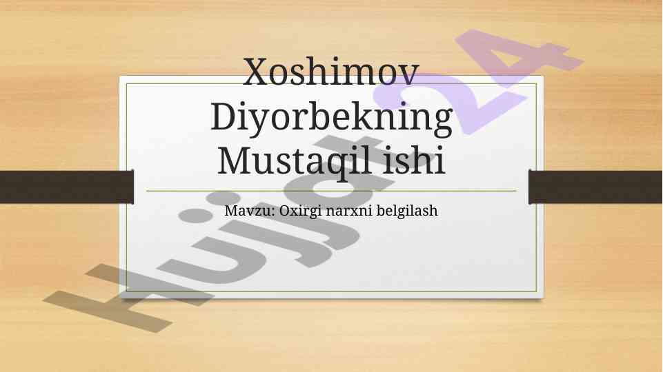 Oxirgi narxni belgilash strategiyalari tahlili