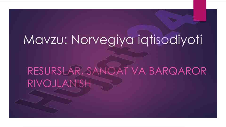 Norvegiya iqtisodiyoti: resurslar va barqaror rivojlanish