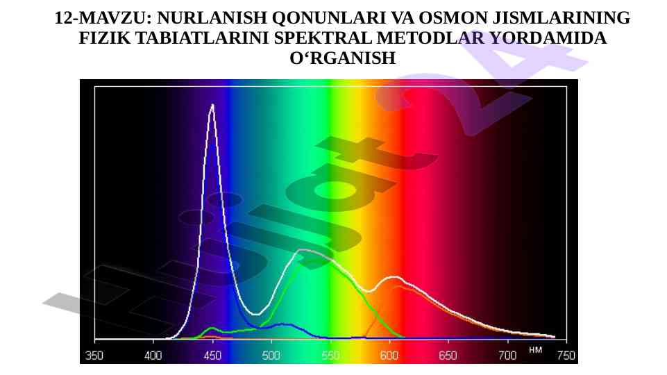 Nurlanish qonunlari va osmon jismlarini o‘rganish
