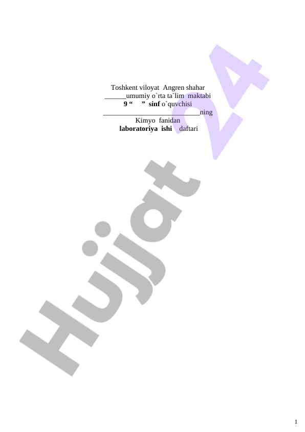 Karbonatlar va gidrokarbonatlar laboratoriya ishlari