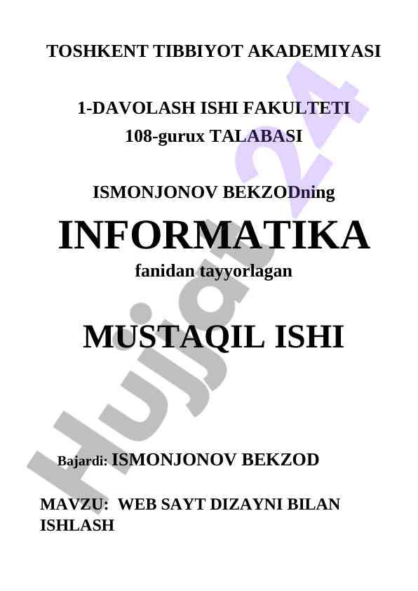 Veb sayt dizayni bilan ishlash qayerdan boshlash