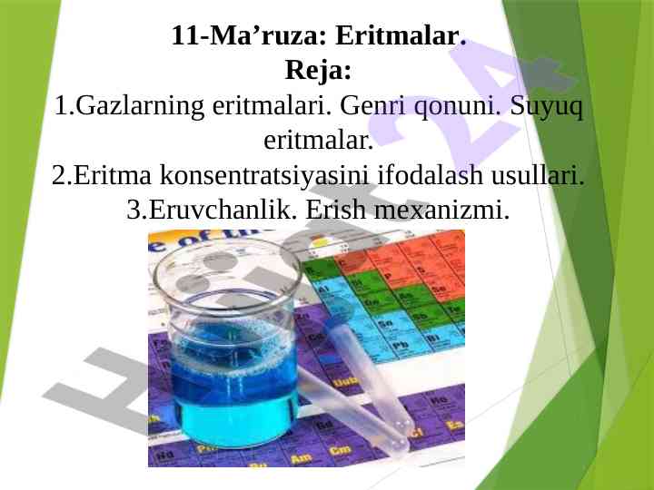 Eritmalar haqida ma’ruza
