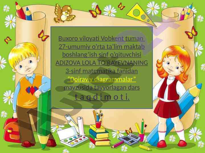 Doiraviy diagrammalar mavzusida dars taqdimoti