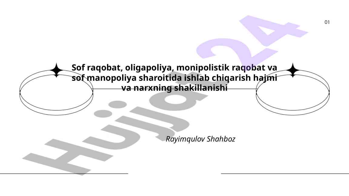 Ishlab chiqarish hajmi va narx shakllanishi nazariyasi