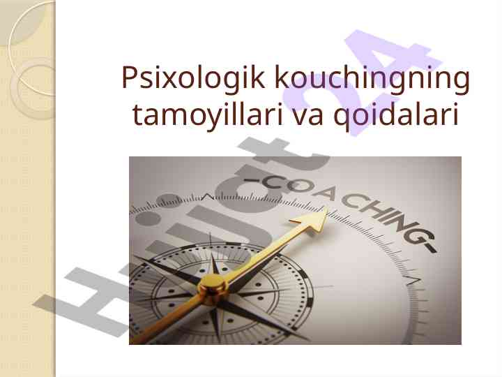 Psixologik kouching tamoyillari va qoidalari