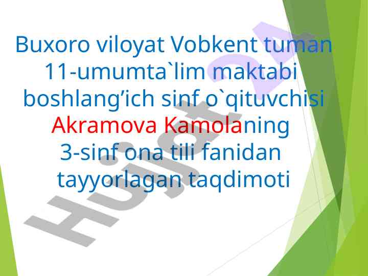Harf birikmalari mavzusidagi ta`qdimot