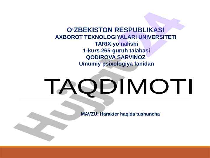 Harakter haqida tushuncha va fiziologik asoslar