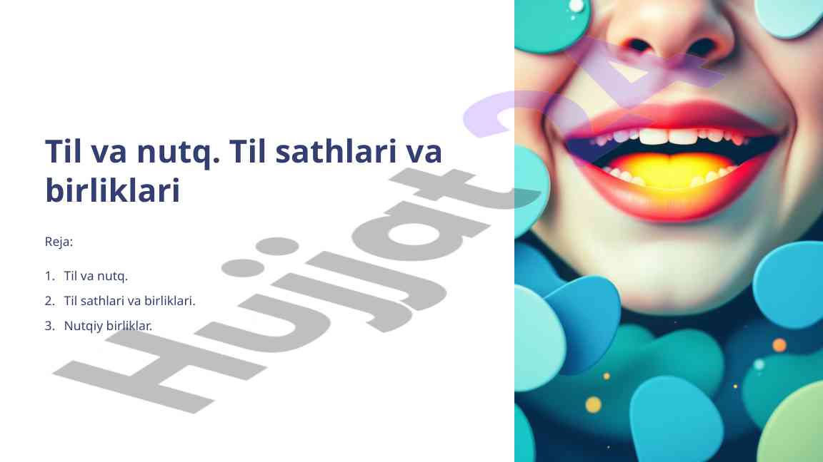 Til va nutq: tahlil va tuzilishi