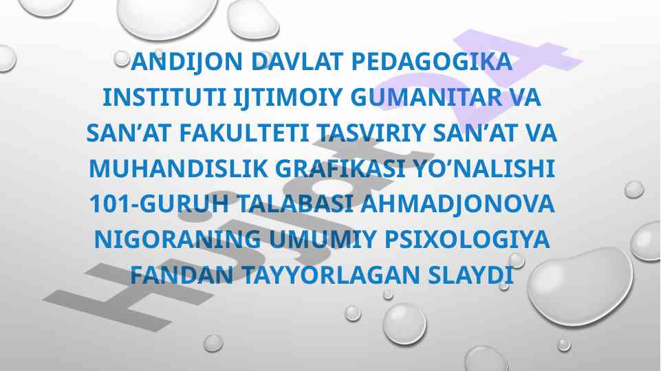 Maktabgacha yoshda psixik rivojlanish tavsifi