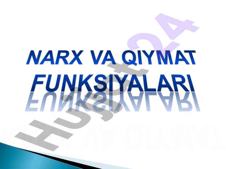 Narx bozorining asosiy tushunchalari
