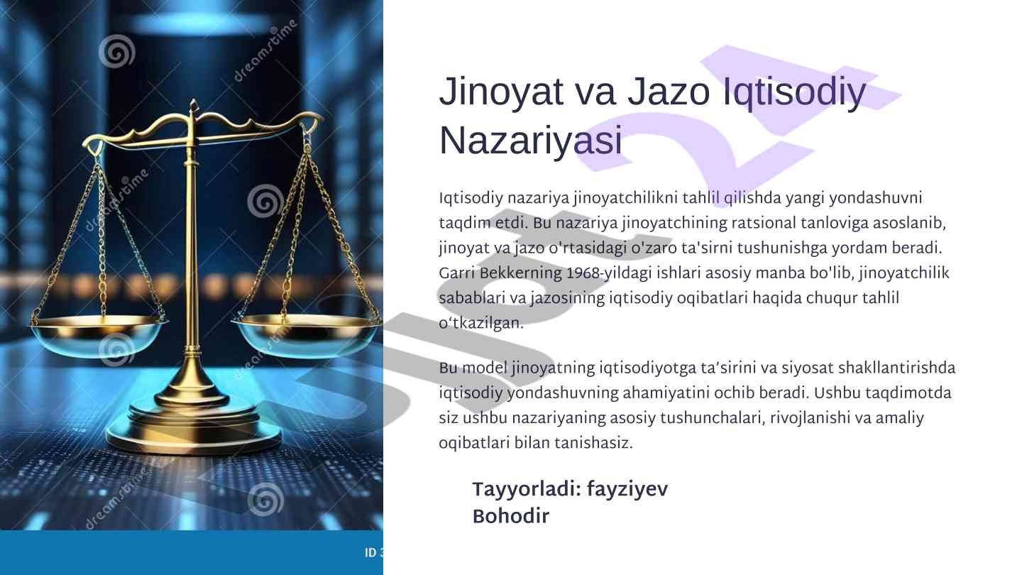 Jinoyat va jazo iqtisodiy nazariyasi tahlili