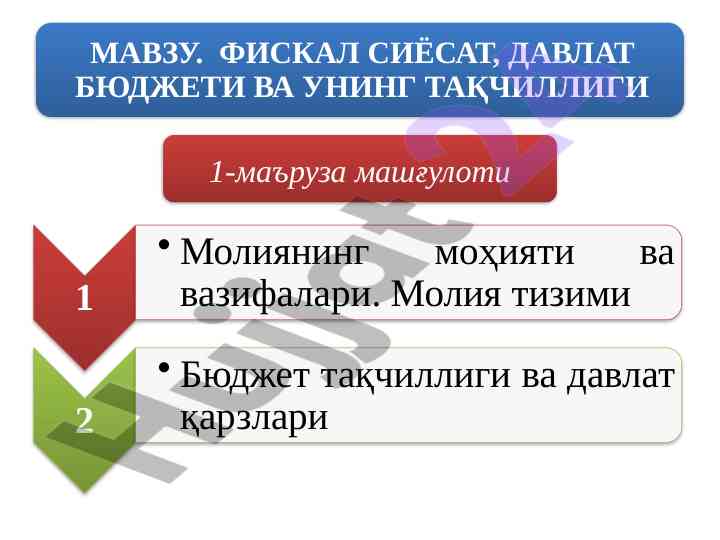 Davlat buxgalteri va barcha budjet turlari