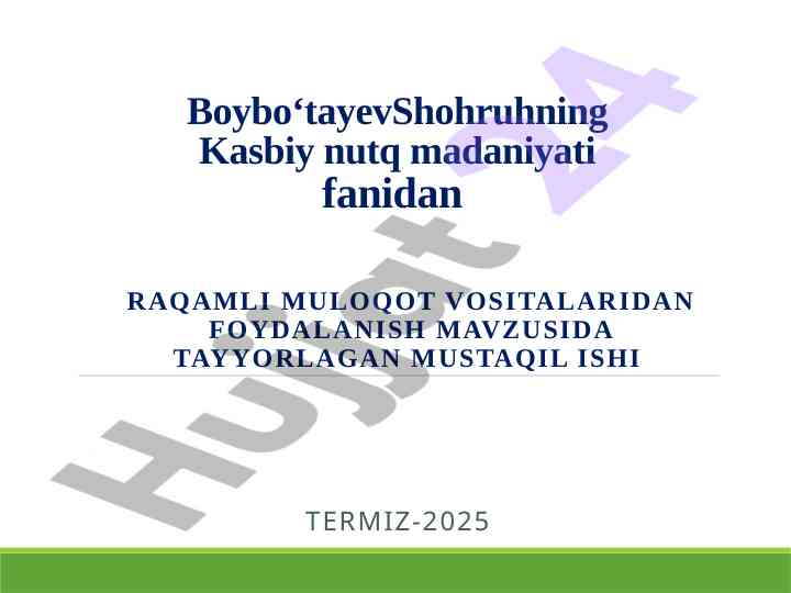 Raqamli muloqot vositalari va ularning ta'limdagi roli