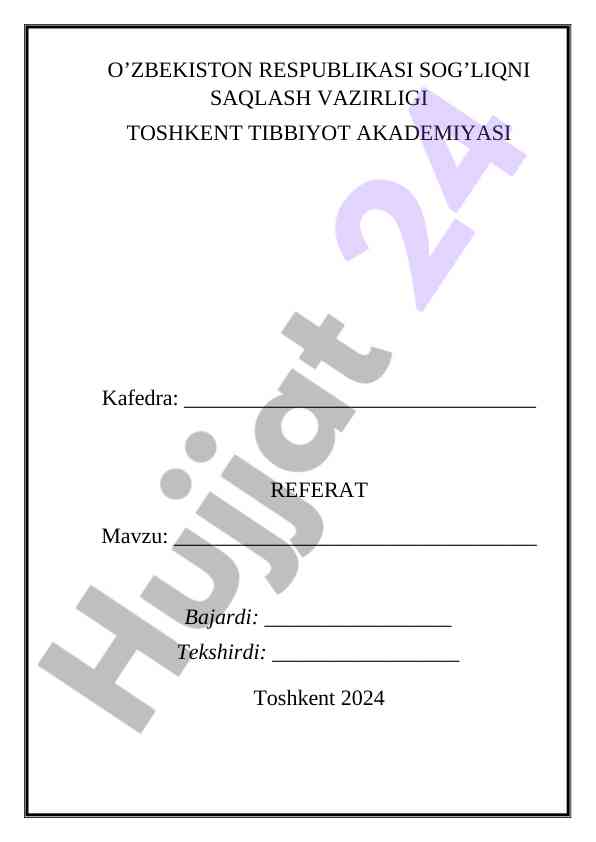 Differentsial diagnostika mavzusi boyicha referat