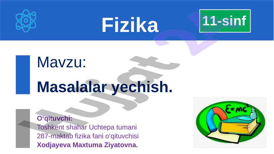Masalalar yechish va testlar tasnifi