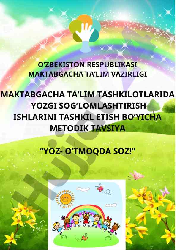 Yozgi sog’lomlashtirish ishlari tashkil etish tavsiyalari
