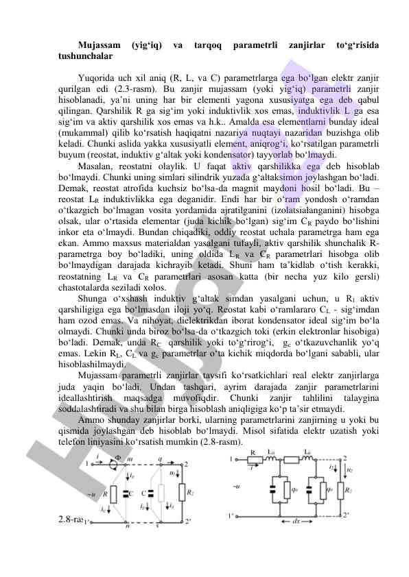 Mujassam parametrli zanjirlar haqida tushunchalar
