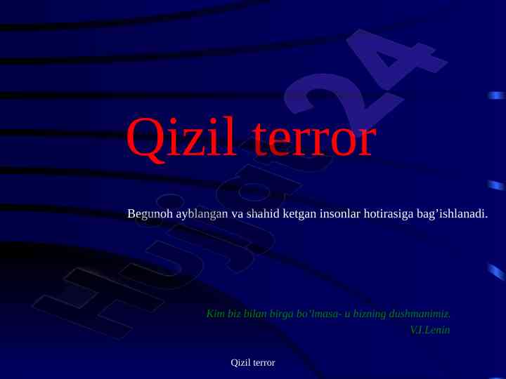 Qizil terror: shahidlar xotirasiga ehtirom