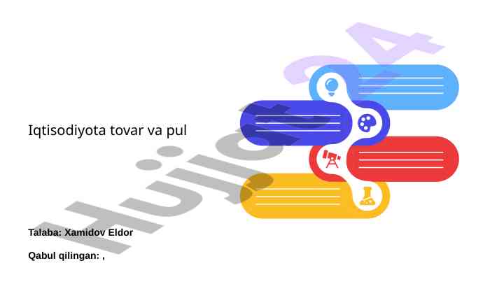 Iqtisodiyot tovar va pul masalalari taqdimoti
