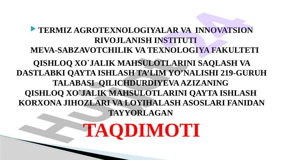 Korxonaning transport uskunalari taqdimoti