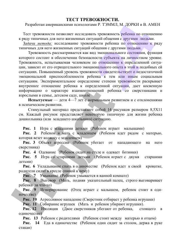 Test trevognosti dlog zashitvy ditey