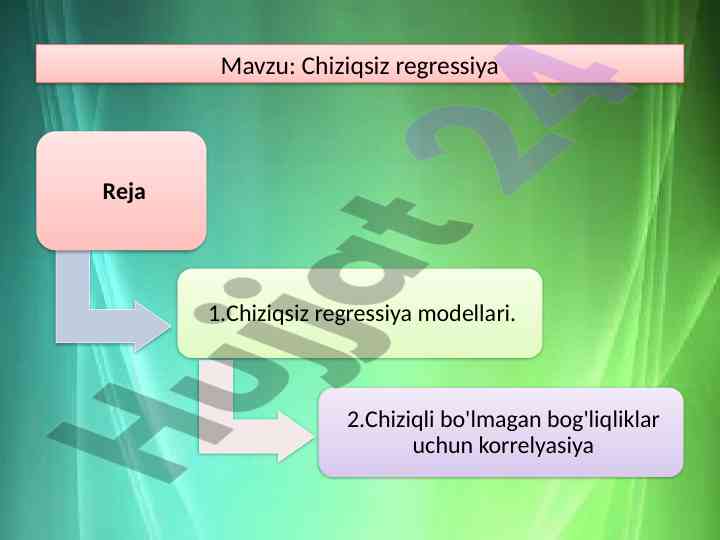 Chiziqsiz regressiya modellari tahlili