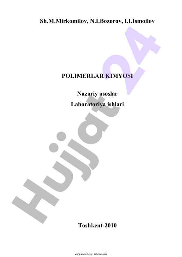 Polimerlar kimyosi nazariy asoslar va laboratoriya