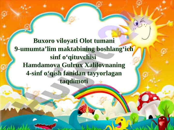 Qovun sayli taqdimoti: o‘qish fanidan malumotlar